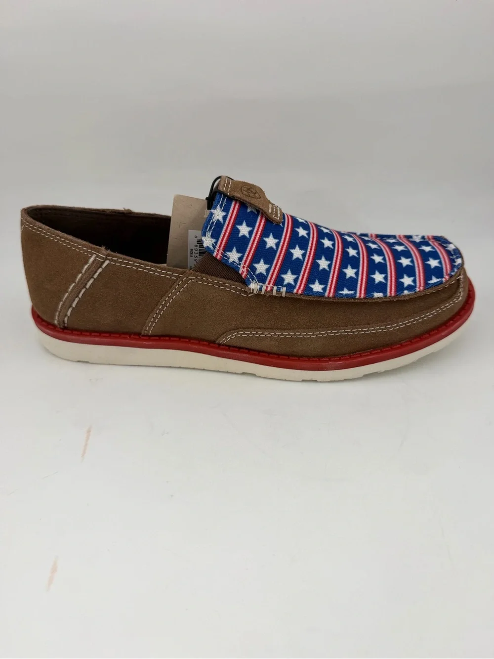 👞 NIB! Ariat Kid’s Cruisers-SZ 5-Stars & Stripes Dirty Tan Slip-On Moccasin shoe
